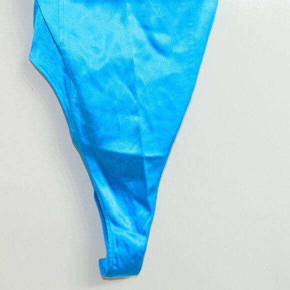 Zara Turquoise Blue Satin Effect Bustier Wired Bra Bodysuit Size Small - Picture 6 of 13